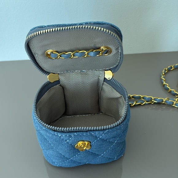 Blue Denim Vanity Bag - Picture 2 of 3